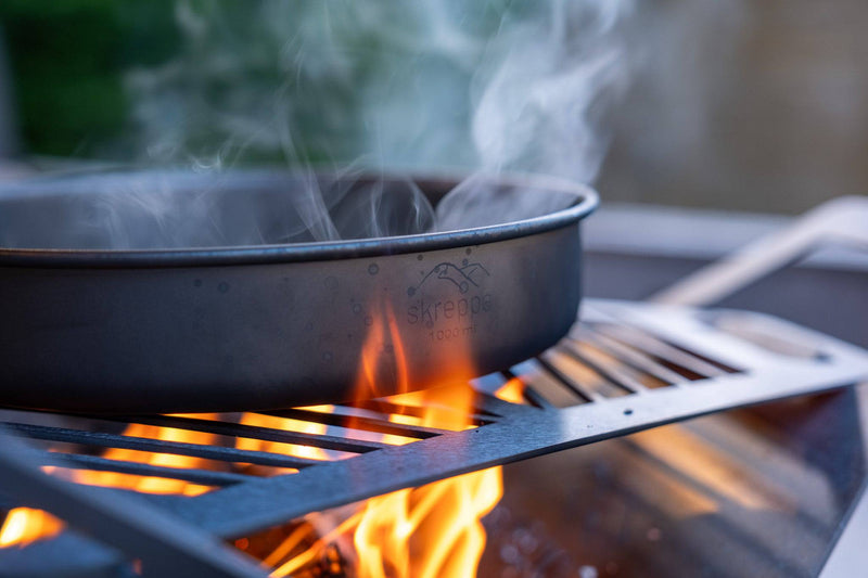 Titanium Frying Pan Fire Pit Tongs Shovell Digging Spade Spork Fork Knife Spoon Cutlery Single Double Wall Mug Cup Snow Peak Cookset Stove Frying Pan Lightweight Camping Hiking Climbing Cookware 