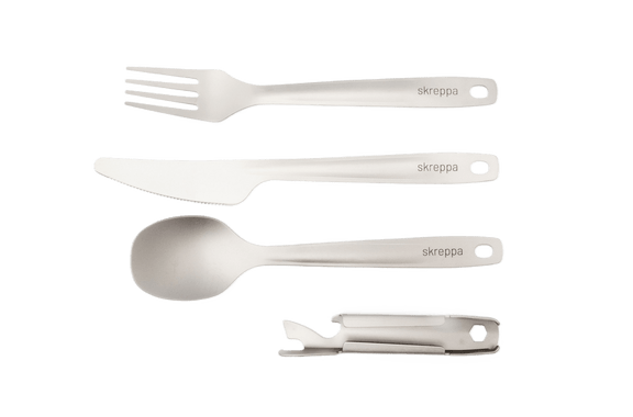 Titanium Cutlery Set with Holster – Skreppa Titanium Cutlery Set with Holster – Skreppa